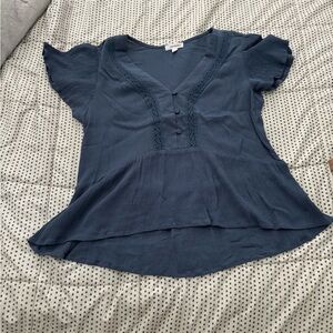 Dark Blue Cropped Shirt